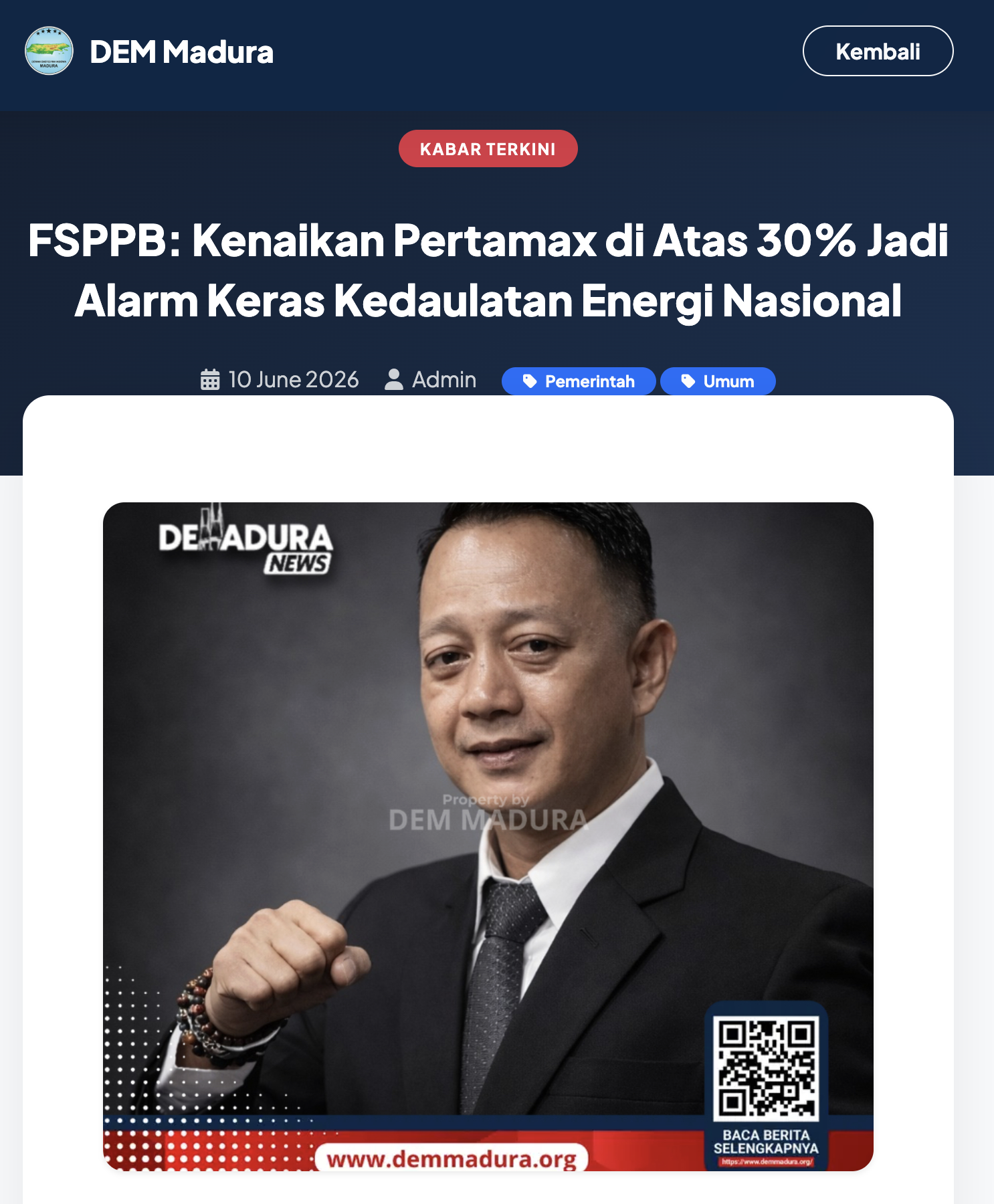 FSPPB: Kenaikan Pertamax di Atas 30% Jadi Alarm Keras Kedaulatan Energi Nasional