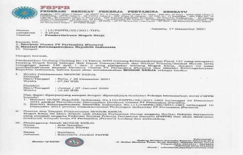 Surat No 113 Pemberitahuan Mogok Kerja Seluruh Rakyat Indonesia